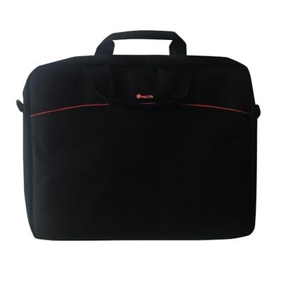 VoltShine Borsa Portatile da 15,6", Nylon Nero e Rosso, Scomparti organici, Ideale per trasportare dispositivi e Accessori.