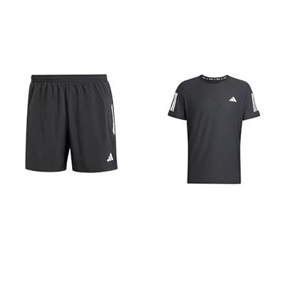adidas Uomo Own The Run Shorts And Black Tee T-Shirt