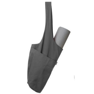 Yogiii Yogamattas, Yogamat Tote Sling Carrier W/Grote Zijzak & Rits Zak, Asgrijs, 25 x 15 Inches - Fits All Mat Sizes, Zak