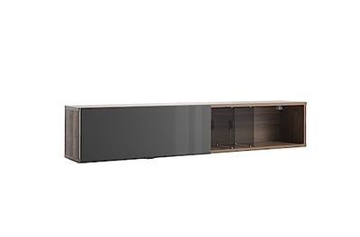 COMPOSAD | Pensile della Linea INFINITO con 1 Ribalta e 3 Vani, Mobile Soggiorno, Salotto, Moderno, (LxAxP) 178,4x33,8x31,5 cm, Noce Brera e Grigio Titanio Laccato, Made in Italy