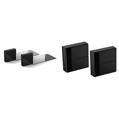 Meliconi Ghost Cube Soundbar Nero, Sistema Copricavi Componibile con Mensola in Vetro per Soundbar & Ghost Cubes Cover Sistema Copricavi Componibile, Nero