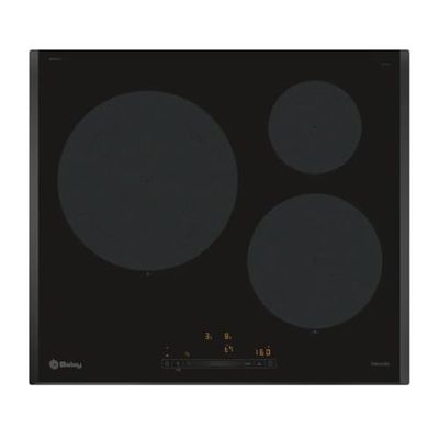 Balay, plaque à induction, 60 cm de large, 3 zones, 11 niveaux, zone de 28 cm, noire, 3EB965LH