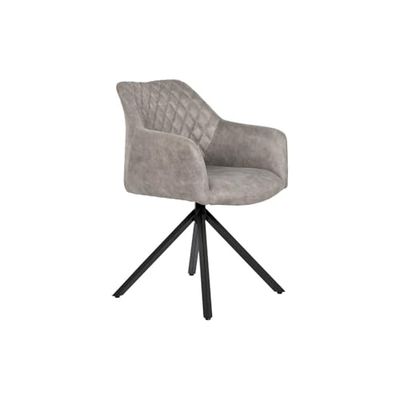 AlexandreHouse Chaise Microfibre Metal 55X58X83 Simile Cuir Gris