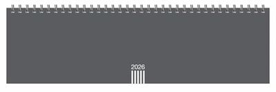 Wochenquerplaner, anthrazit 2026: Praktischer Tischquerkalender zum Umklappen. Zeitloser Spiral-Kalender 2026 fürs Büro. Wochenplaner für den Schreibtisch.
