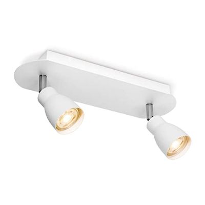 Home Sweet Home Moderno Lampada Faretti LED Alba | 98/10/4.5cm | Bianco | 2 luci plafoniera a spot | metallo | Dimmerabile | lampadine a LED incl. | GU10 | 5W | 390lm | uce bianco caldo