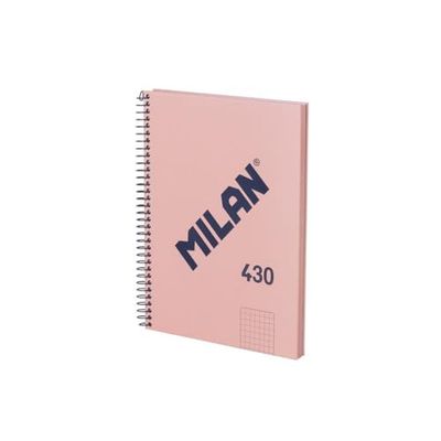 MILAN® A5 Hardcover Notebook 5x5mm Squared 80 Sheets 95gsm Collection 430 Pink