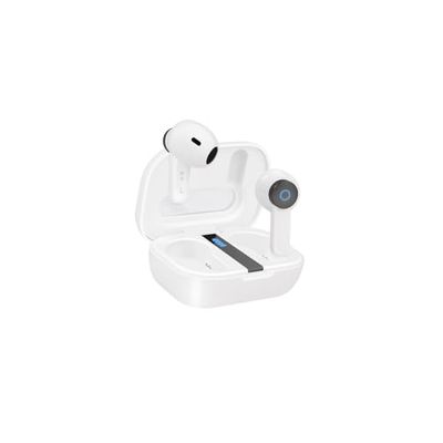 TooQ TQBWH-0031W - Bender Wireless Bluetooth Headphones with Microphone with Charging Case, Wireless Headphones for iPhone/iOS/Android, White