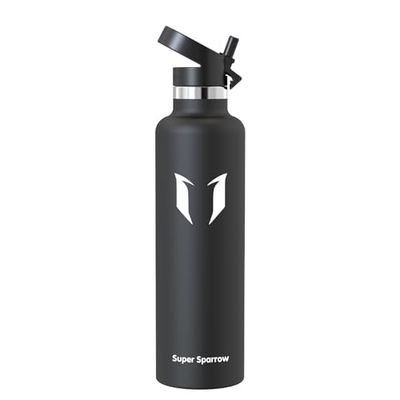 Super Sparrow Waterfles 1L, RVS Drinkfles, Waterflessen Herbruikbaar Rietje, Lekvrije Sportwaterflessen BPA Vrij, Waterfles Vaatwasserbestendig voor Sport, Outdoor