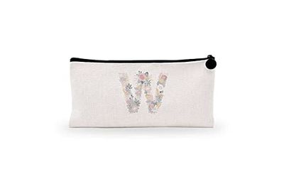 Bonamaison Digitaal bedrukt canvas etui met ritssluiting, etui met ritssluiting, pennenzak voor school, canvas voor kinderen, jongens, meisjes, 100% katoen, uniseks, 1 stuk, 21 x 12 cm