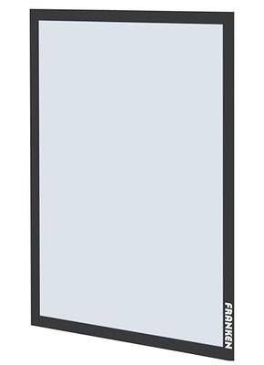 Franken AR15102 Lot de 2 cadres d'affichage PRO DIN A3 autocollants - Format portrait et paysage - Film rigide transparent avec fermeture magnétique - Noir