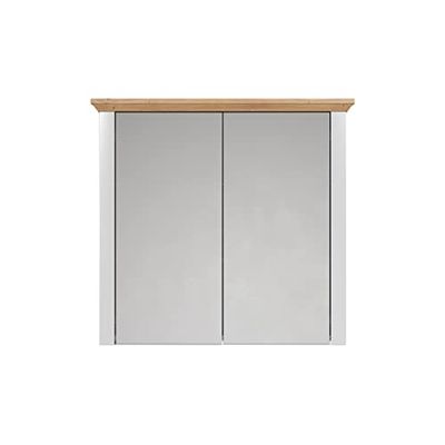 trendteam smart living - Armoire à Miroir - Salle de Bain - côté Ville - Dimensions d'assemblage (LxHxP) 78 x 73 x 24 cm - Couleur Gris Clair avec chêne Artisanal - 2118405F4