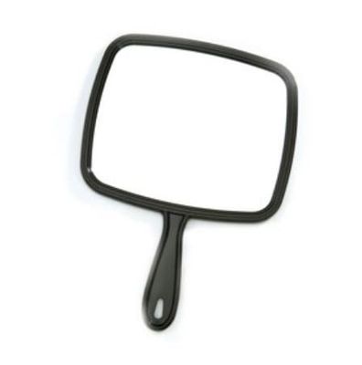 ASUER Specchio con manico grande nero, unico, standard