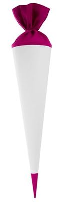 goldbuch 97846 Knutselsnoepzak, onbewerkt om zelf vorm te geven, met viltsluiting en viltpunt, snoepzak 70 cm, snoepzak voor de eerste schooldag, schoolkinderen en beginners, wit/roze