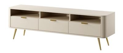 Selsey Meuble TV, Bois d'ingénierie, Beige, 161,6 cm Longueur
