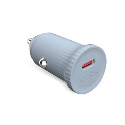SBS Autolader van gerecyclede GRS-materialen, 25 watt USB-C-aansluiting, 12 V, sigarettenaansteker, compact, milieuvriendelijk, blauw