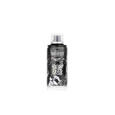 BARBER MARMARA Hairdresser Colour Hair Spray - 150 ml - Hair Colour Spray for Dressing Up & Make-Up for Carnival, Halloween & Theme Party - Hair Colour Washable - Colour Hair Spray (Future Silver)