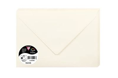 Clairefontaine 56040C - Paquet de 20 Enveloppes Gommées - Format C5 16,2x22,9cm - 120g/m² - Coloris Blanc Naturel - Invitation Evènements et Correspondance - Gamme Pollen - Papier Premium