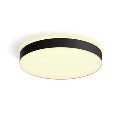 Philips Hue White Ambiance Plafonnier Enrave XL, Noir, compatible Bluetooth, fonctionne avec Alexa, Google Assistant et Apple Homekit