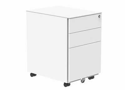 Office Hippo Essentials - Pedestal portátil de 3 cajones (1 para archivar tamaño A4 o tamaño Folio, Mecanismo antiinclinación, Almacenamiento de Oficina con Cerradura, premontado, 5 años de Peso,