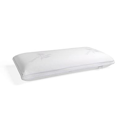 Almohada gama alta con núcleo en viscoelástica perforada. Funda perfumada con tratamiento de lavanda perfumada.