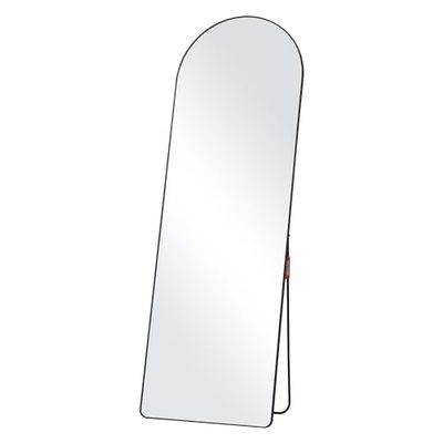 VEVOR Miroir Pleine Longueur arqué, 1650x558 mm, Grand Miroir de Sol Mural à Suspendre en Verre trempé avec Support, Cadre en Alliage d'aluminium, Miroir de Dressing Complet pour Salon, Chambre, Noir