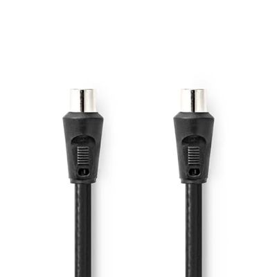 NEDIS Coaxiale kabel - IEC (Coax) stekker - IEC (Coax) stekker - vernikkeld - 90 dB - 75 Ohm - dubbel afgeschermd - 1,50 m - rond - PVC - zwart - label