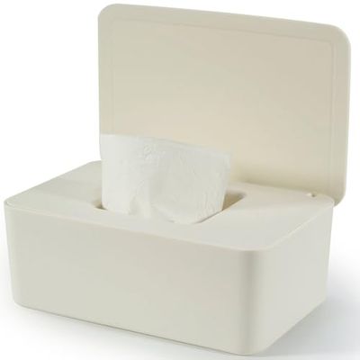 Pudełko na wilgotne chusteczki dla niemowląt, pudełko na wilgotny papier toaletowy, pudełko na wilgotne chusteczki białe, pudełko do przechowywania chusteczek z pokrywką, do domu i biura