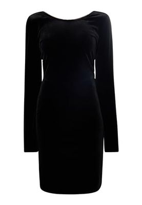 NAEMI Sammetsklänning för kvinnor med strass 19229181-NA01, svart, S, sammetsklänning med strass, S