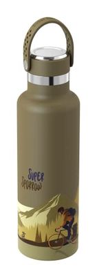 Super Sparrow ultralätt vattenflaska i rostfritt stål 18/10 – 500 ml – isolerad metallvattenflaska – standardlock för mun – BPA-fri – flaska för gym, resor, sport
