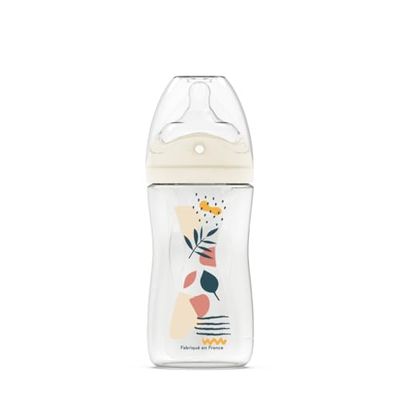 DODIE Zuigfles, multi-geperforeerd, anti-koliek, 270 ml, roze, 3 maanden, biomimisme, debiet 2