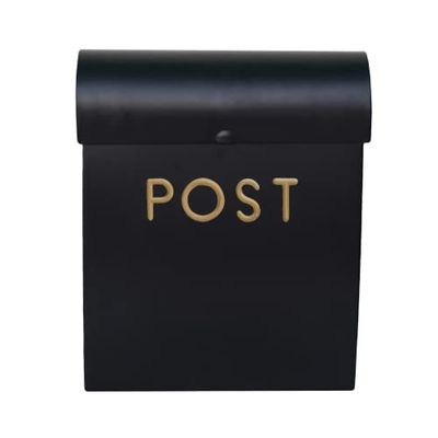ACL Postbox Wall Mounted Letterbox with Easy Access No Lock for Outdoor Use - Weatherproof And Durable Mailbox, Easy Installation, Strong Construction, Perfect for Homes and Offices (Black, Small)