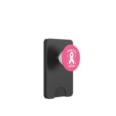 Me Pongo Rosa para la Conciencia del cáncer de mi hijastra PopSockets PopWallet para MagSafe