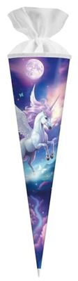 goldbuch 97 152 snoepzak Diana 70 cm rond, snoepzak paard 70 x 19 cm, cadeauzak met eenhoorn-motief, geschenkverpakking van lakkarton, eerste schoolzak met viltsluiting, kostuumaccessoire, blauw
