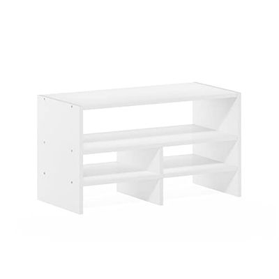 Furinno Hermite Bibliothèque de Bureau, Engineered Wood, Blanc, 19,8 (D) x 41,7 (W) x 23,6 (H) cm