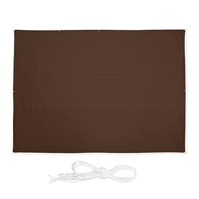 relaxdays Voile d’ombrage rectangulaire, 3,5 x 4,5 m, imperméable, Anti-UV, tendeurs, terrasse, Balcon, Marron