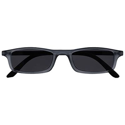OPULIZE Occhiali Da Lettura Opaco Grigio Nero Leggero Comodo Lettori Sole UV400 Uomo Donna Cerniere Molla S17-7 +1,00