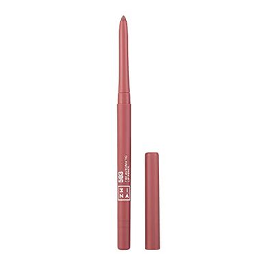 3INA MAKEUP - The Automatic Lip Pencil 503 - Nu - Crayon a Lèvres Nu Matte Longue Tenue - Lip Liner Waterproof avec Taille - Crayon et Pinceau Intégré - Vegan - Cruelty Free