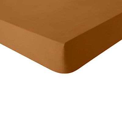 Essix Plain Cotton Fitted Sheet, Made in France, 160 x 200 cm