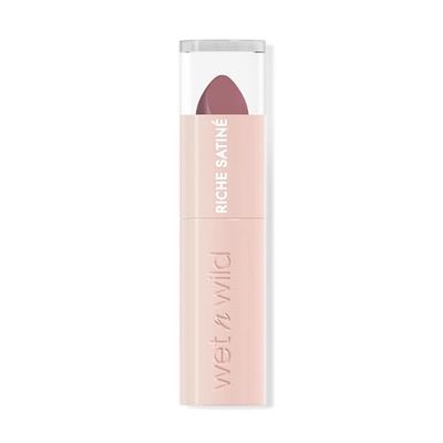 Wet n Wild Rich Satin Lip Color, Długotrwała Pomadka do Ust o Satynowym Wykończeniu, Nawilżająca, Niewysuszająca Formuła, Bogato Napigmentowana o Aksamitnie Gładkiej Konsystencji, Hush Lil' Beige