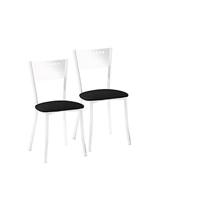 ASTIMESA SCMGNE Deux chaises de Cuisine, métal, Noir, Hauteur d'assise 45 cm