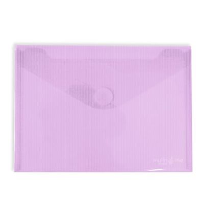 Grafoplás Verpakking met 10 enveloppen van kunststof, klittenbandsluiting, maat A5, lavendel, multiline, 25,2 x 18 cm, doorzichtig gelinieerd polypropyleen, perfect voor documenten in het kwart