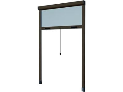 Hu-Firma Moustiquaires en aluminium, verticale, marron, 120 x 250 cm