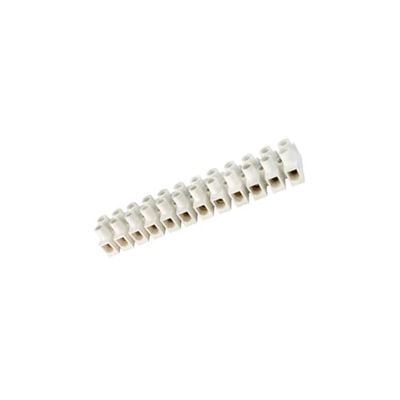 Regleta de 12 contactos, 60A/101A, sección 25mm, Color Blanca – Ideal para Conexiones eléctricas seguras y organizadas.