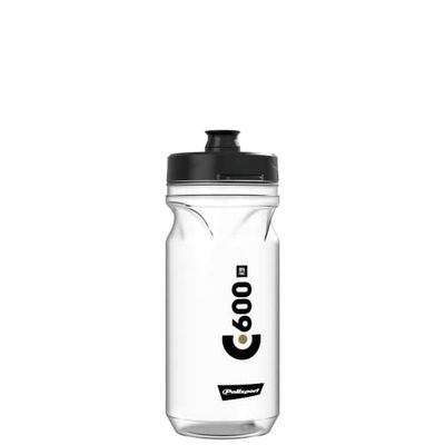 POLISPORT 8644800016 - Bidón C600 de Ciclismo de 600ml Botella de Agua para Ciclistas Bicicleta Sin BPA en Color Transparente/Negro/Negro