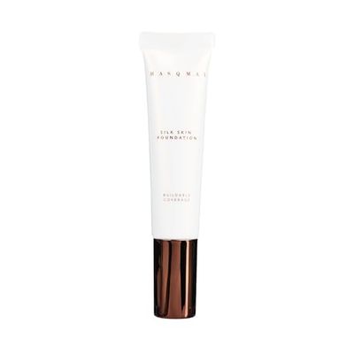 MASQMAI Silk Skin Foundation, Fondotinta, a Lunga Durata, Tono: Warm Beige, 30 ml