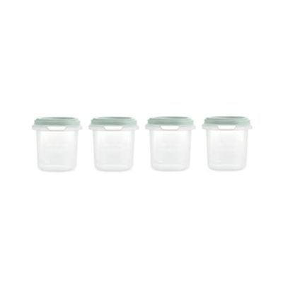 Miniland Set 4 Hermisized Mint 200ml. Pack de 4 herméticos graduados (200ml), seguros, resistentes y aptos para lavavajillas, microondas y congelador. Colección Dolce.