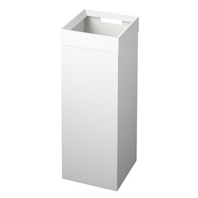 Yamazaki 4488 TOWER Grande poubelle, blanc, Acier, minimaliste, 22.5 x 22.5 x 60 c m