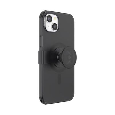 PopSockets: PopCase PlantCore para MagSafe - Funda a Base de Plantas para iPhone 14 Plus con un Soporte y Agarre Deslizante PopGrip Slide con Top Intercambiable - Black