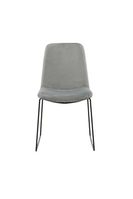 Muce Dining Chair - Black Legs - Grey Velvet