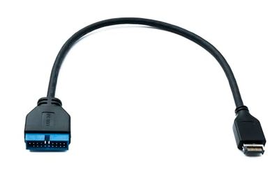 System-S USB 3.1 kabel 50 cm type E stekker naar 19-pins stekker moederbord adapter in zwart